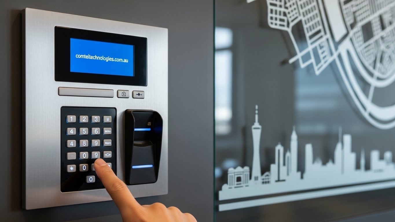 Business security system in Melbourne featuring surveillance cameras