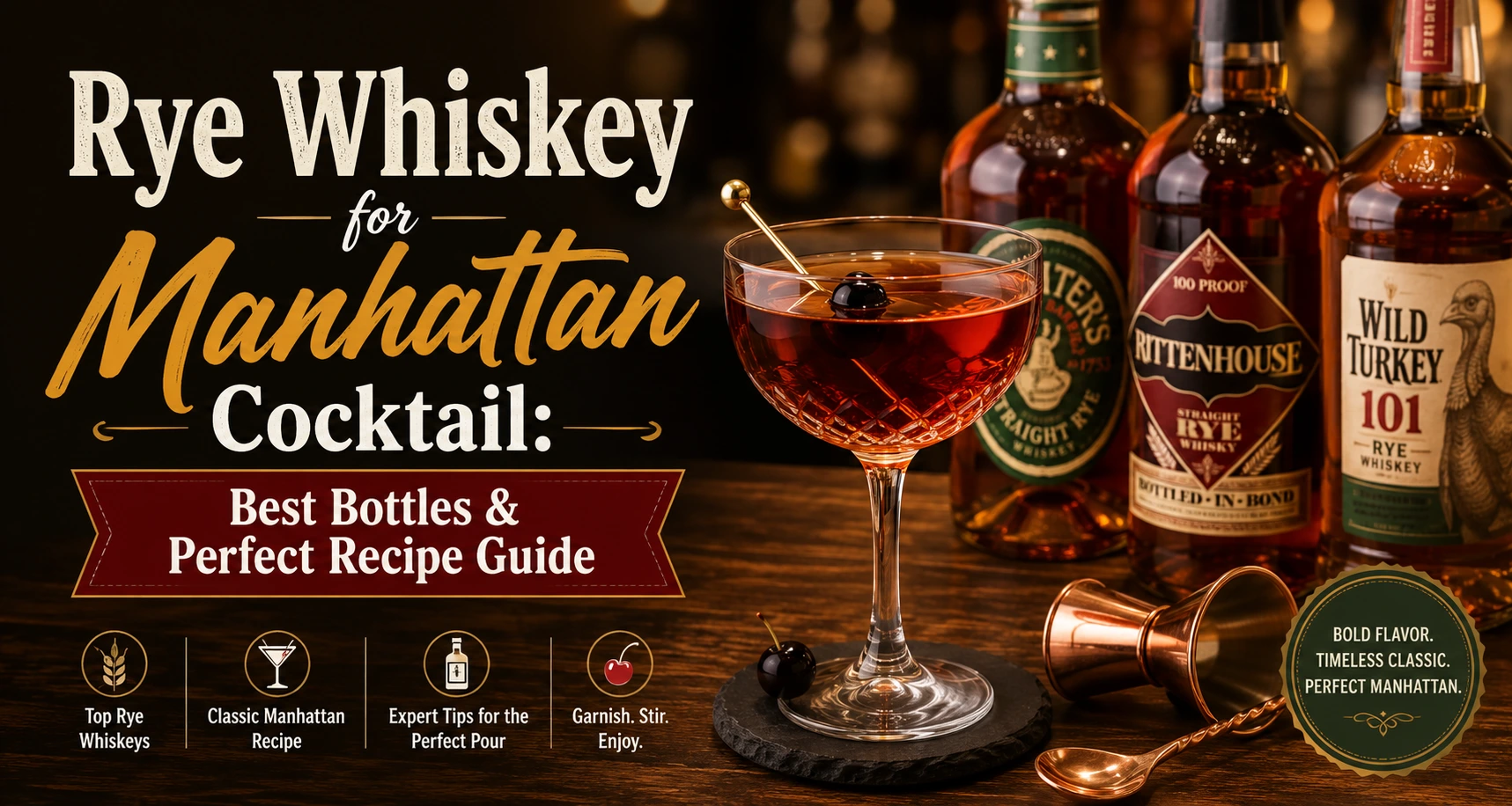 rye whiskey for manhattan cocktail